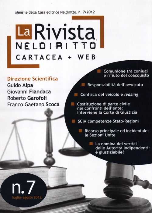 La rivista di Neldiritto (2012). Vol. 7