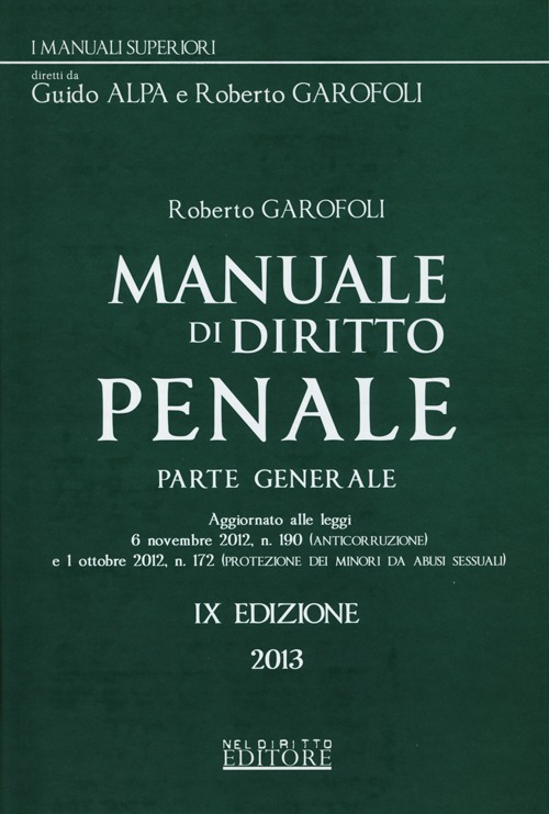 Manuale di diritto penale. Parte generale