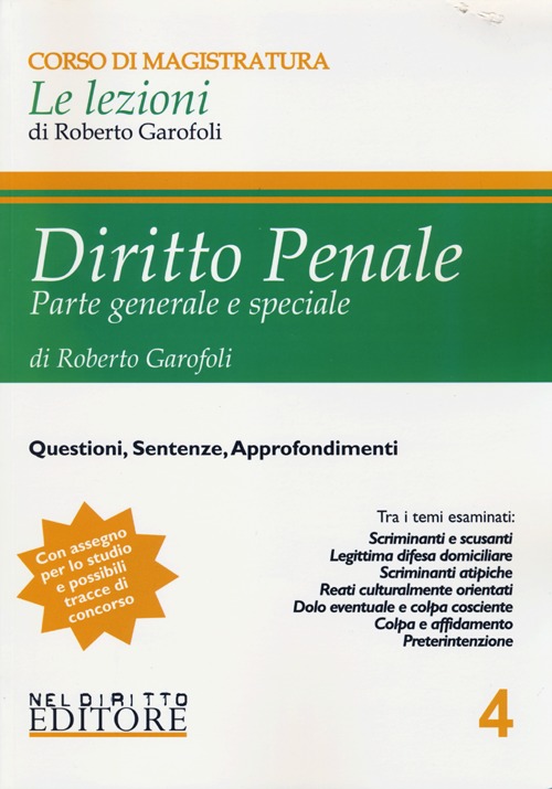 Diritto penale. Parte generale e speciale. Vol. 4