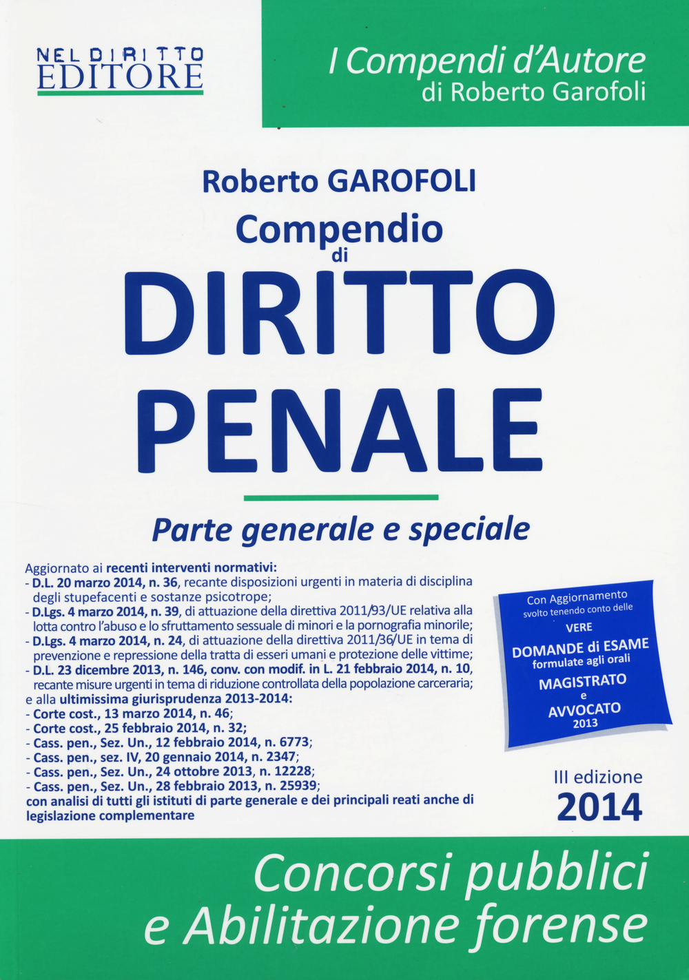 Compendio di diritto penale. Parte generale-Compendio di diritto penale. Parte speciale