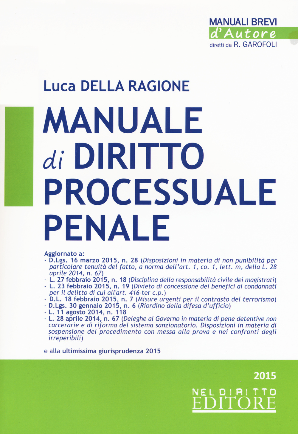 Manuale di diritto processuale penale