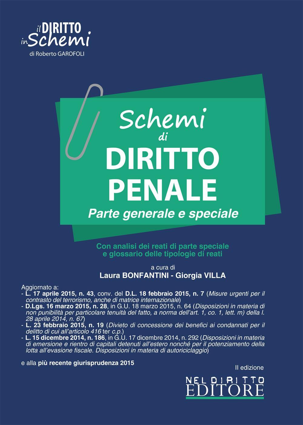 Schemi di diritto penale. Parte generale e speciale