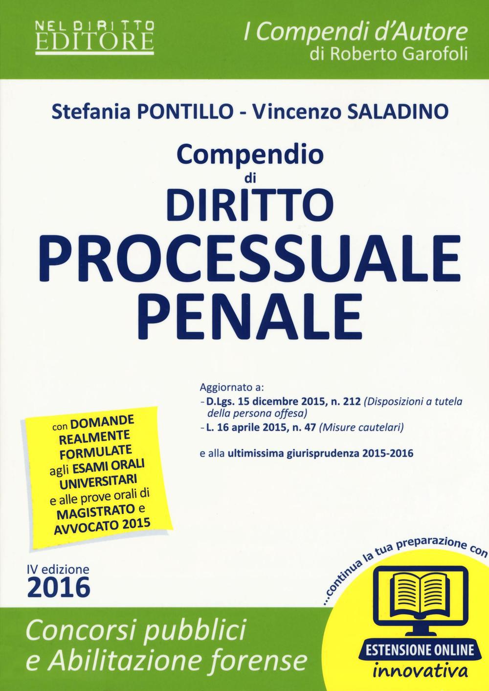 Compendio di diritto processuale penale