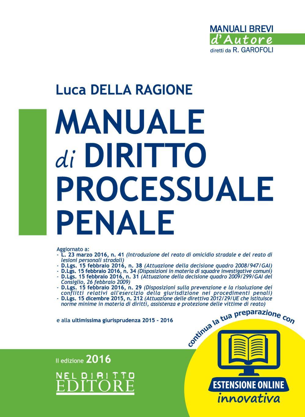 Manuale di diritto processuale penale