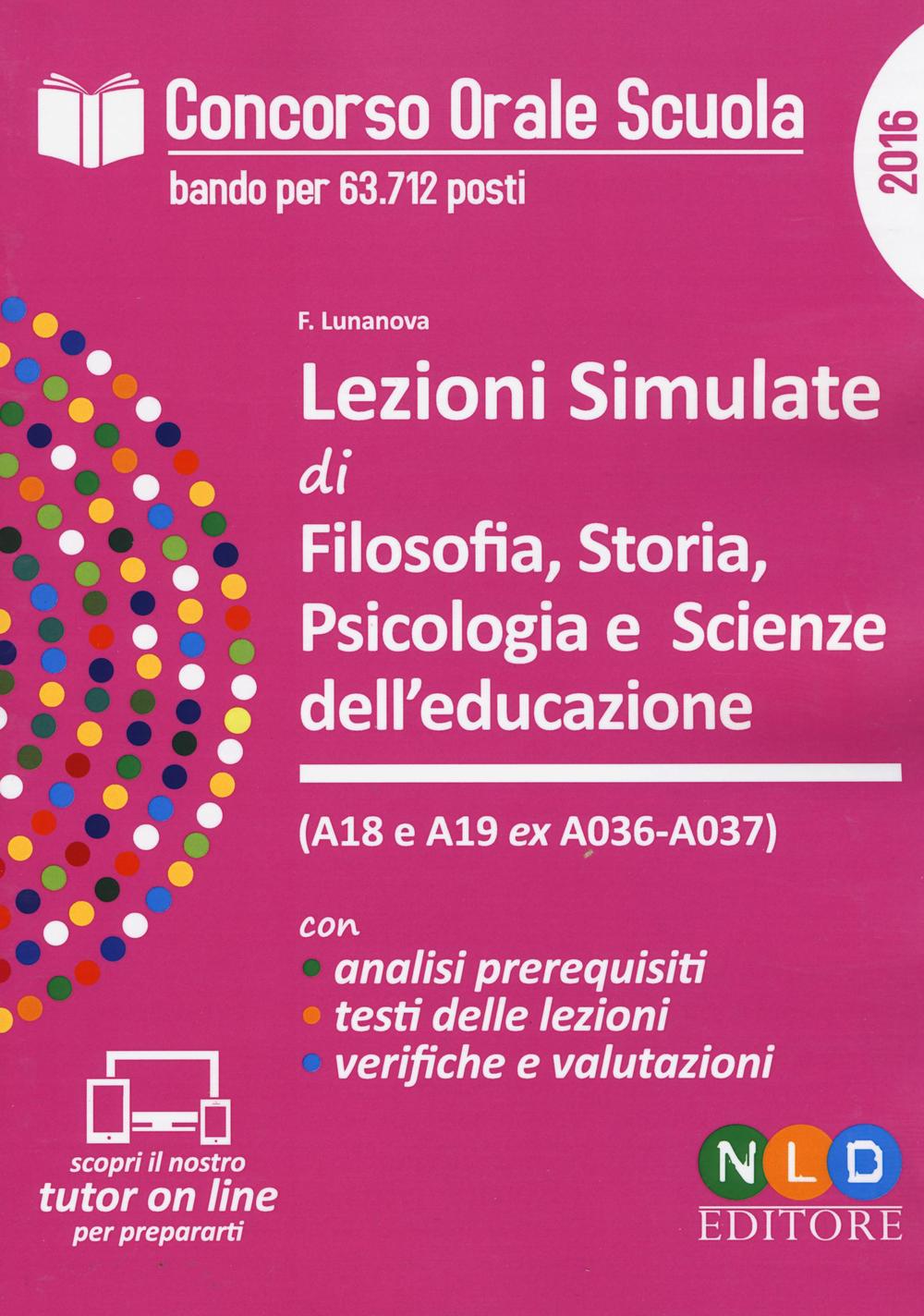 Lezioni simulate di filosofia, storia, psicologia e scienze dell'educazione (A18 e A19 ex A036-A037)