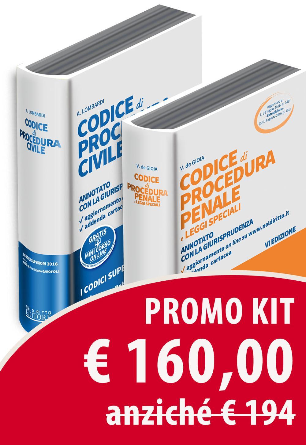 Kit procedure: Codice di procedura civile-Codice di procedura penale. Codici annotati