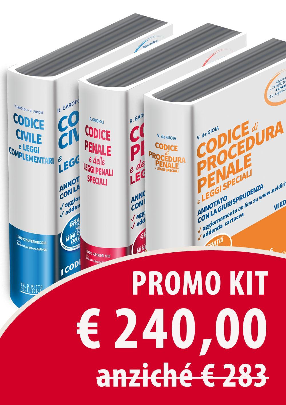 Kit 3 codici annotati: Codice civile-Codice penale-Codice di procedura penale