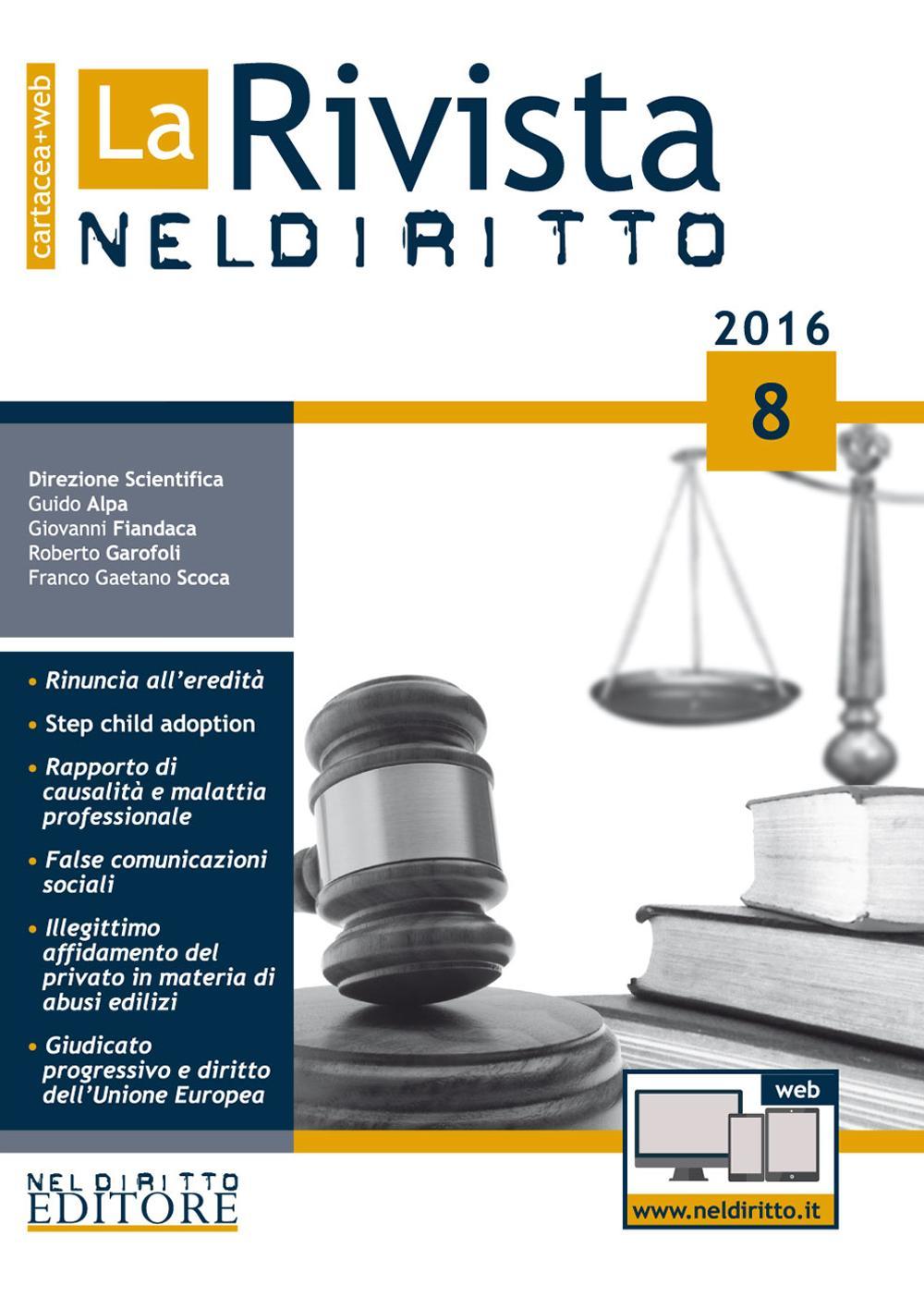 La rivista di Neldiritto. Vol. 8