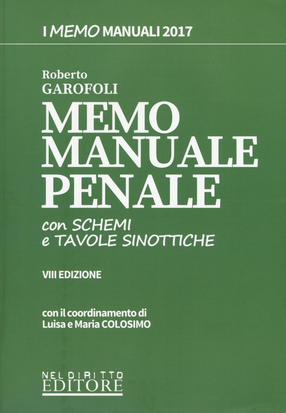 Meno manuale penale. Con schemi e tavole sinottiche
