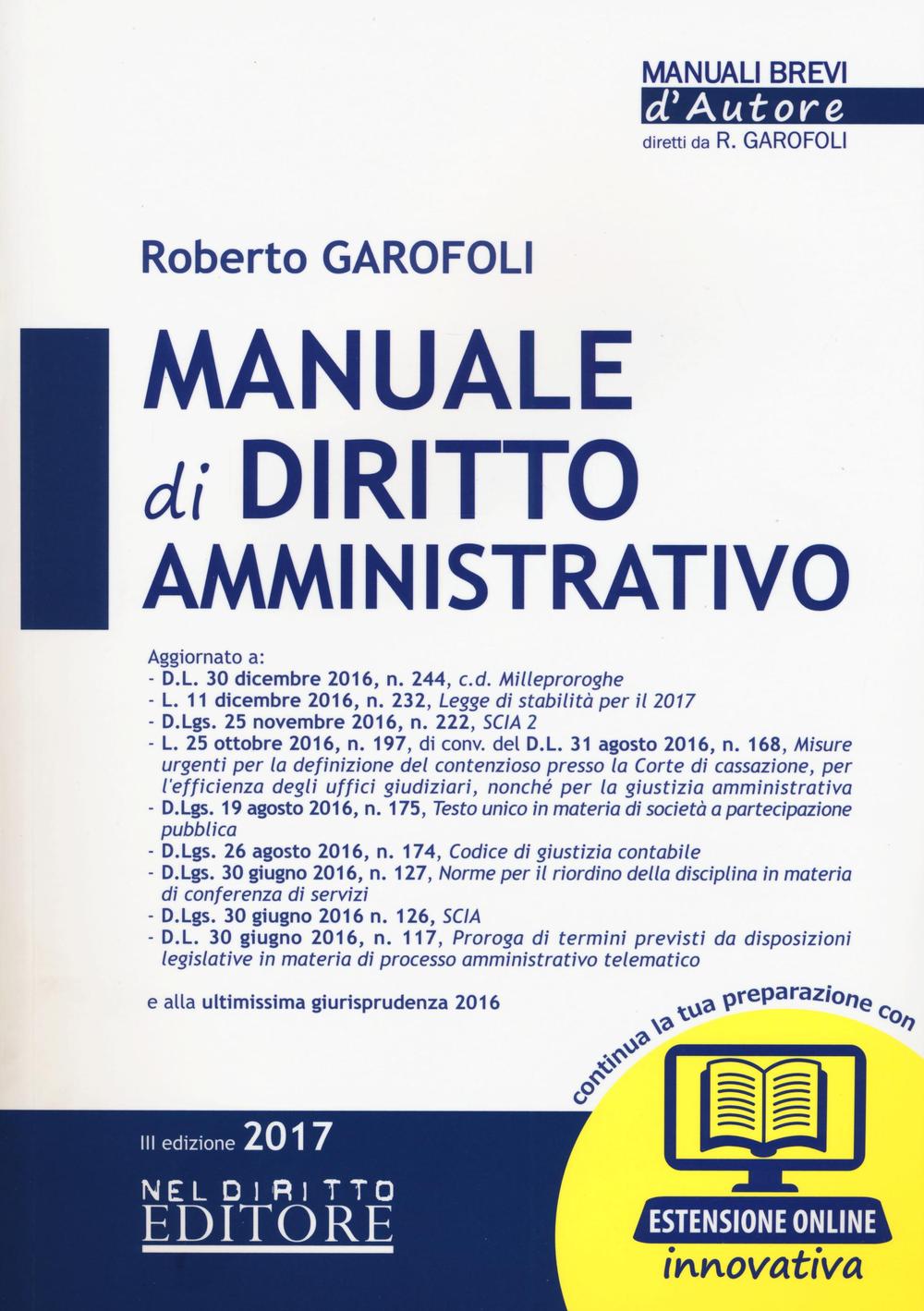 Manuale di diritto amministrativo