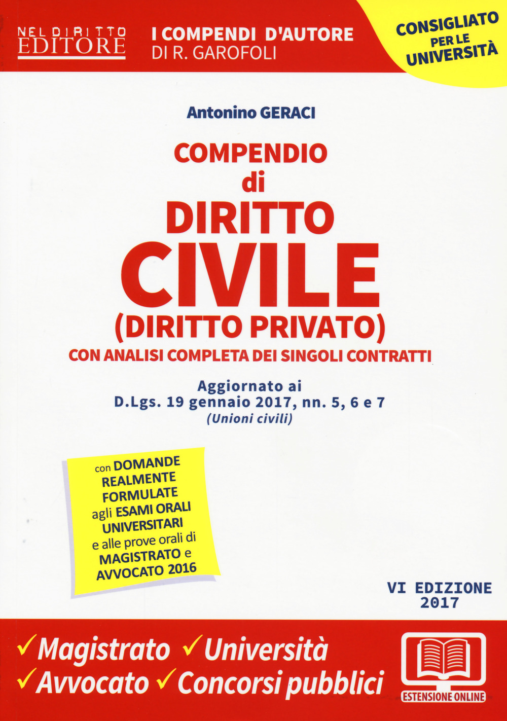 Compendio di diritto civile (diritto privato) con analisi completa dei singoli contratti