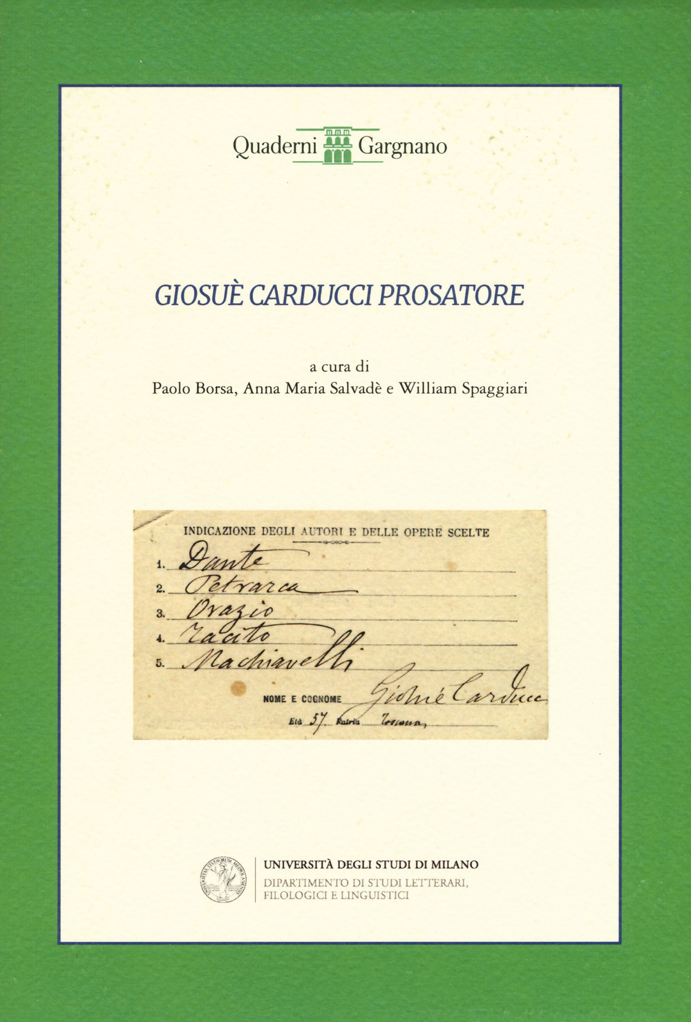 Giosue Carducci prosatore