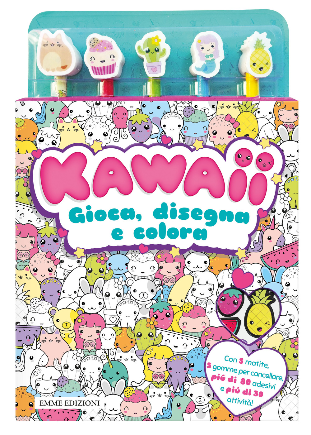 Kawaii. Gioca. disegna e colora. Con adesivi
