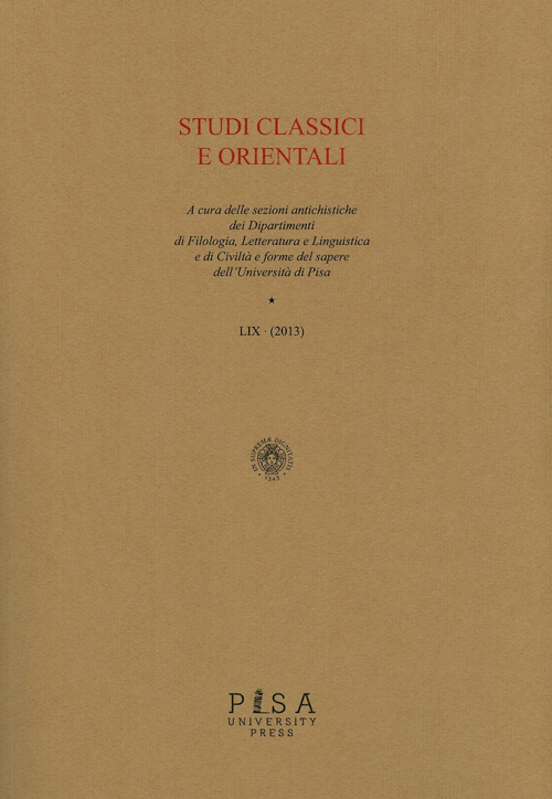 Studi classici e orientali. Vol. 59