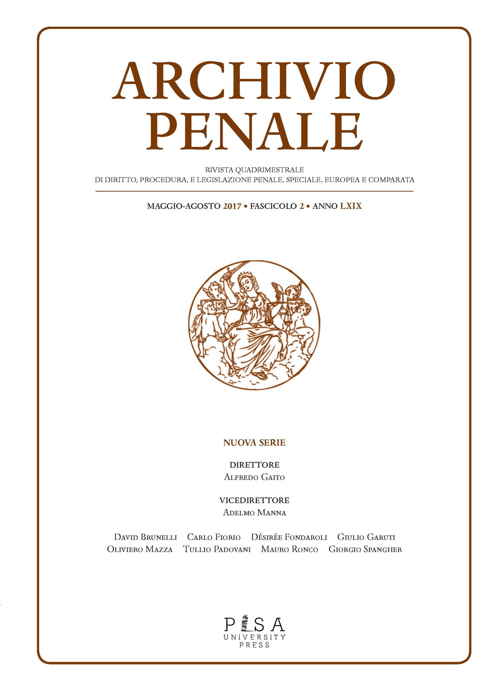 Archivio penale. Rivista quadrimestrale di diritto, procedura e legislazione penale, speciale, europea e comparata. Vol. 2