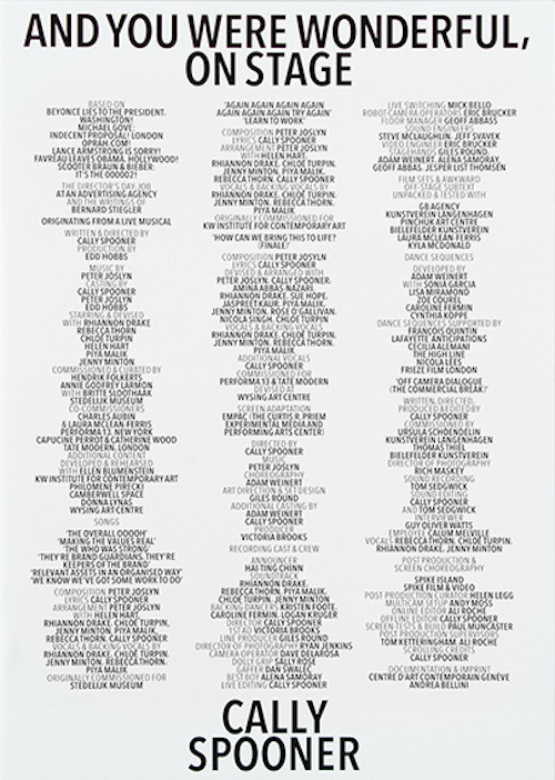 Cally Spooner. And You Were Wonderful, On Stage