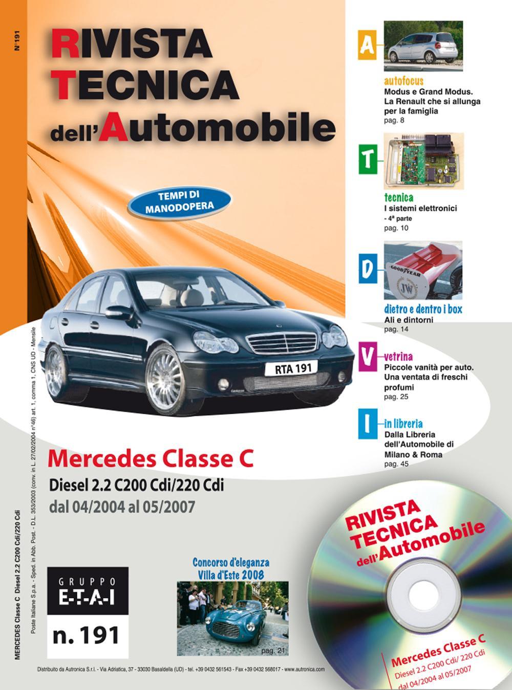 Mercedes Classe C (W203) C180 e C200 Kompressor. C200 e C220 CDI