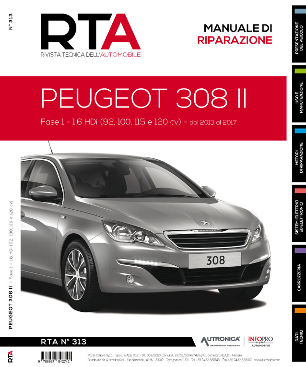 Peugeot 308 II. Fase 1 - 1.6 HDi (92, 100, 115 e 120 cv) dal 2013 al 2017