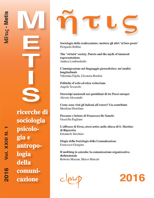 Metis. Ricerche di sociologia, psicologia e antropologia della comunicazione. Vol. 23