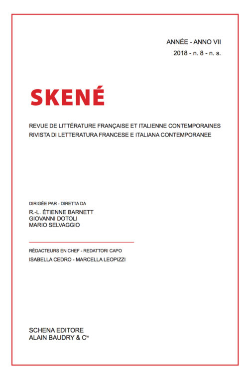 Skené. Rivista di letteratura francese e italiana contemporanee-Revue de littérature française et italienne contemporaines. Vol. 8
