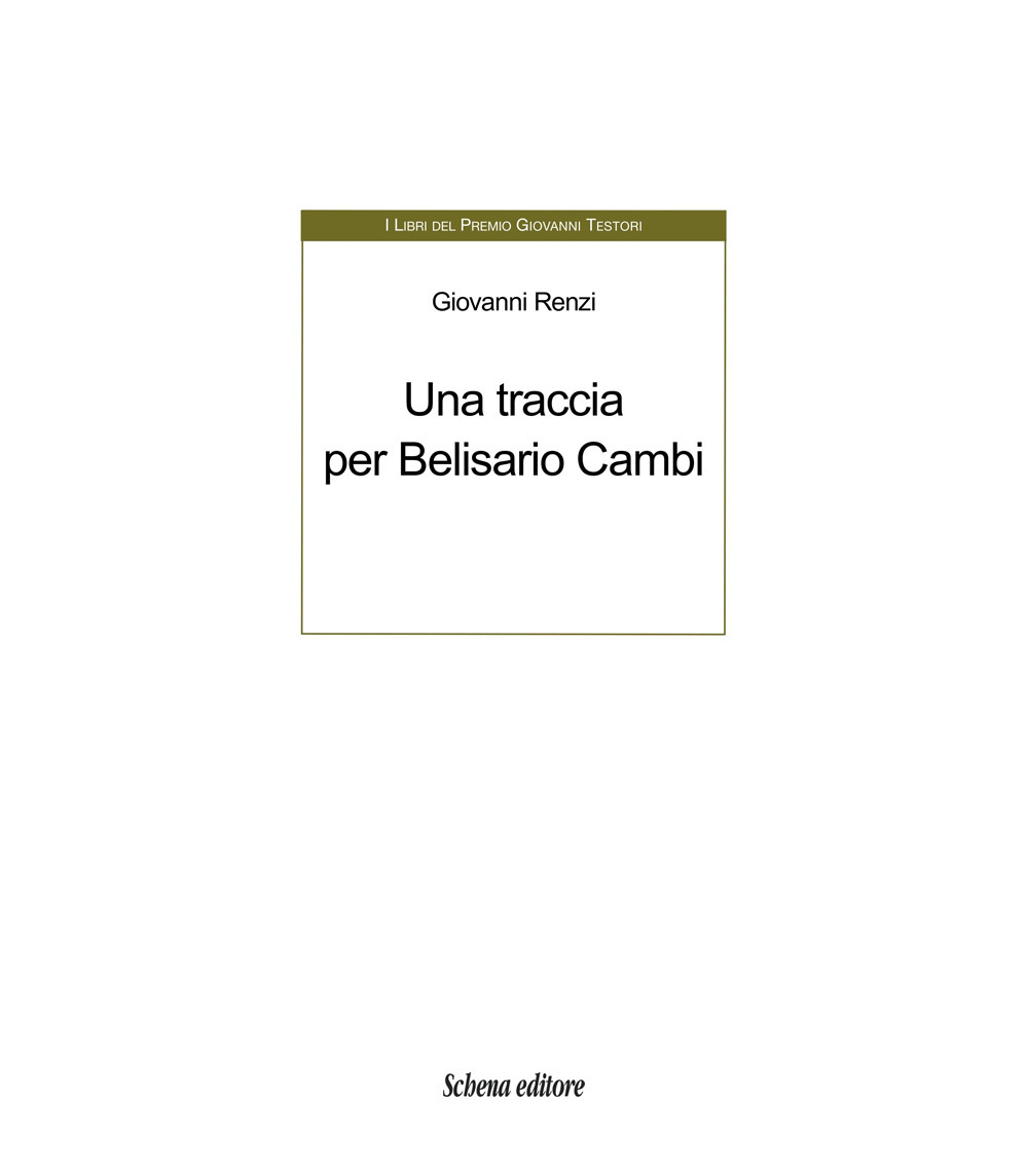 Una traccia per Belisario Cambi