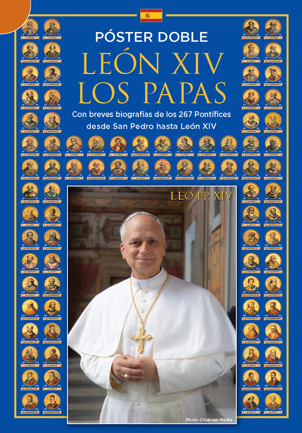 I papi e Leone XIV. Poster doppio con le biografie dei pontefici