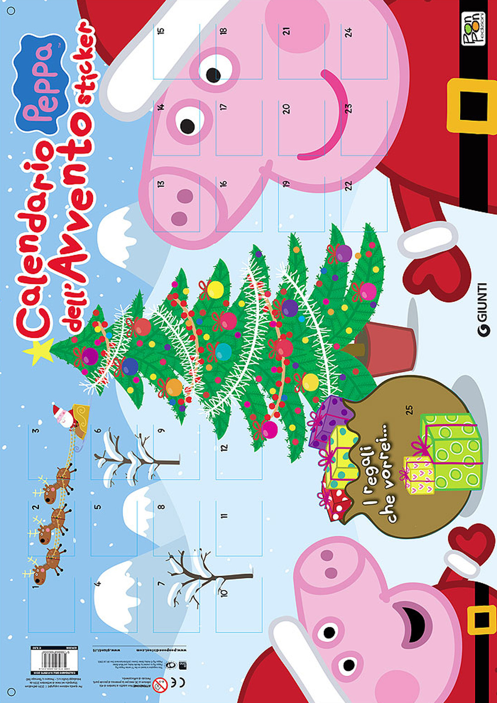 Calendario dell'Avvento Peppa. Con adesivi