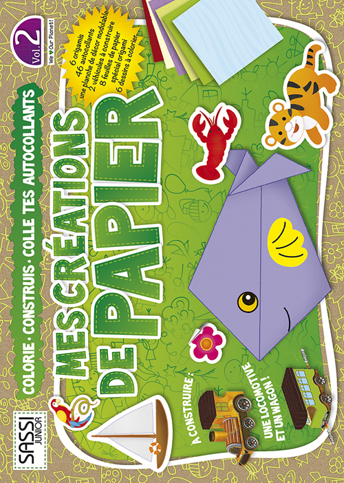 Mes créations de papier. Colorie, construis, colle tes autocollants. Con adesivi