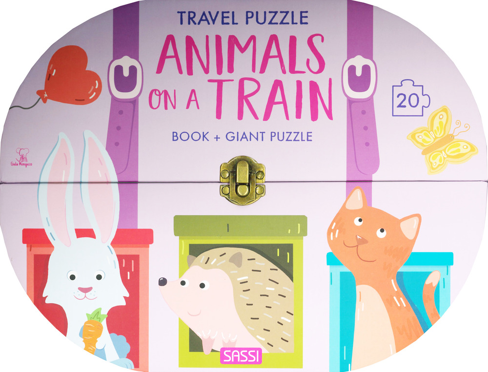 Animals on a train. Travel puzzle