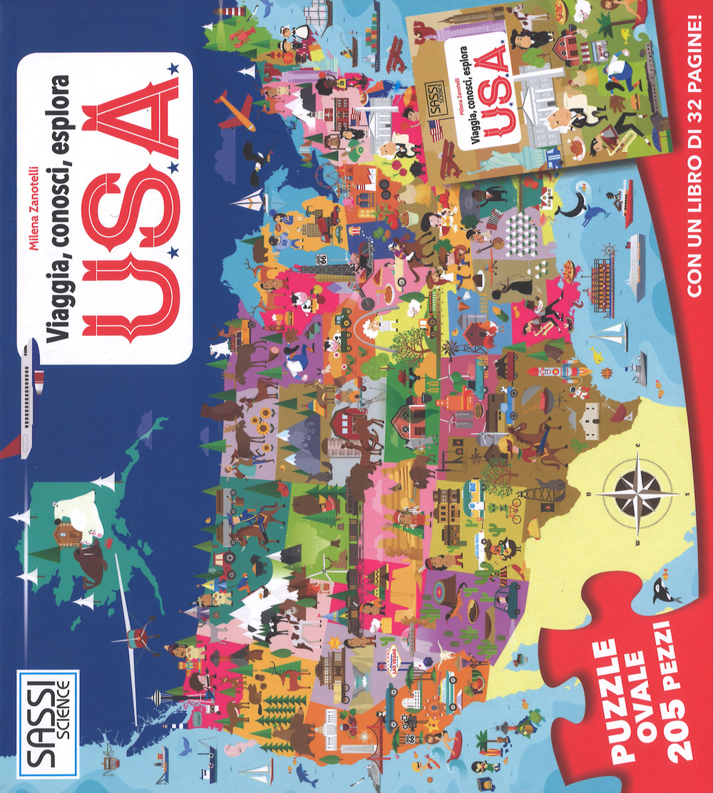 USA. Viaggia, conosci, esplora. Libro puzzle