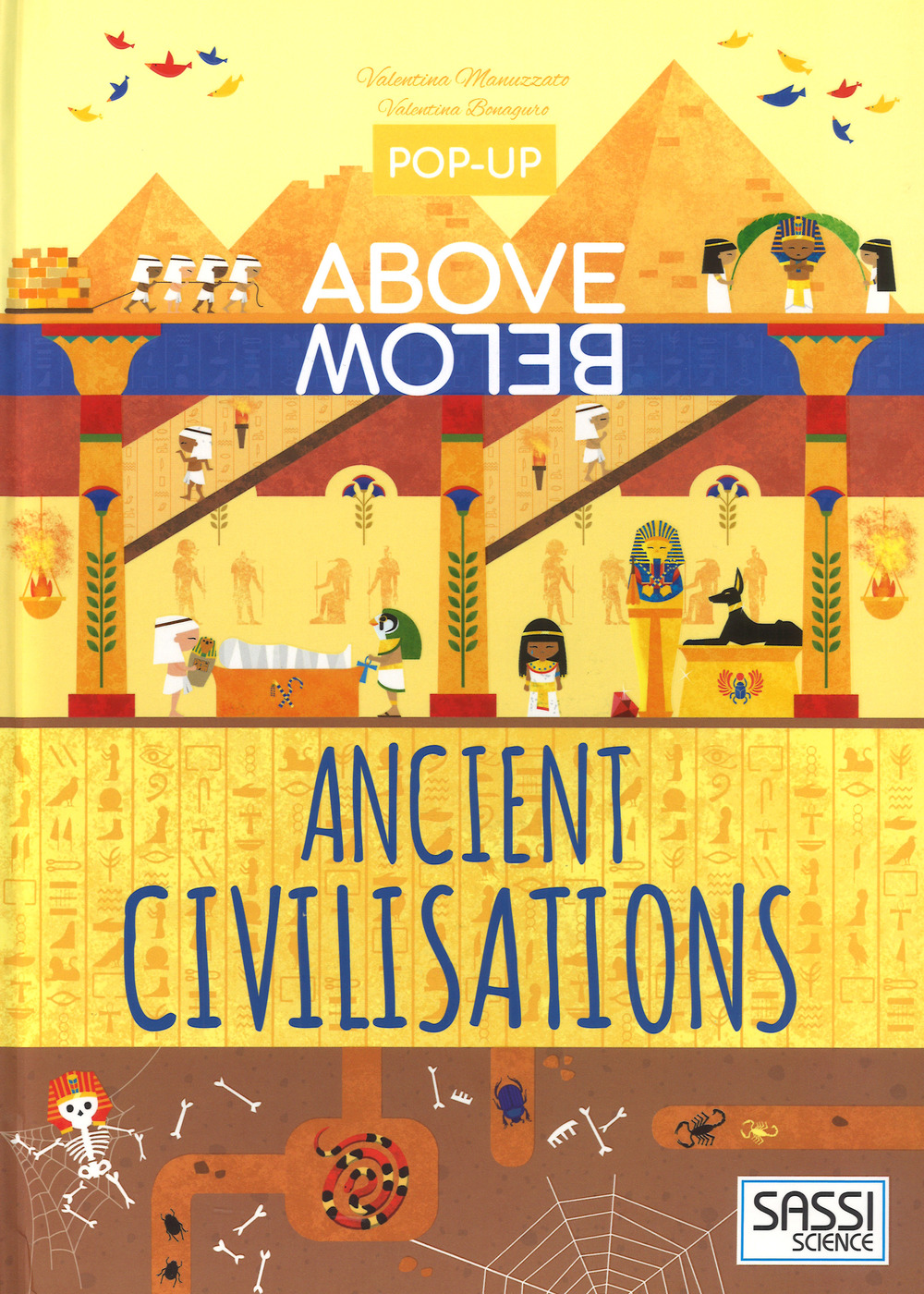 The history of civilization. Pop-up above and below
