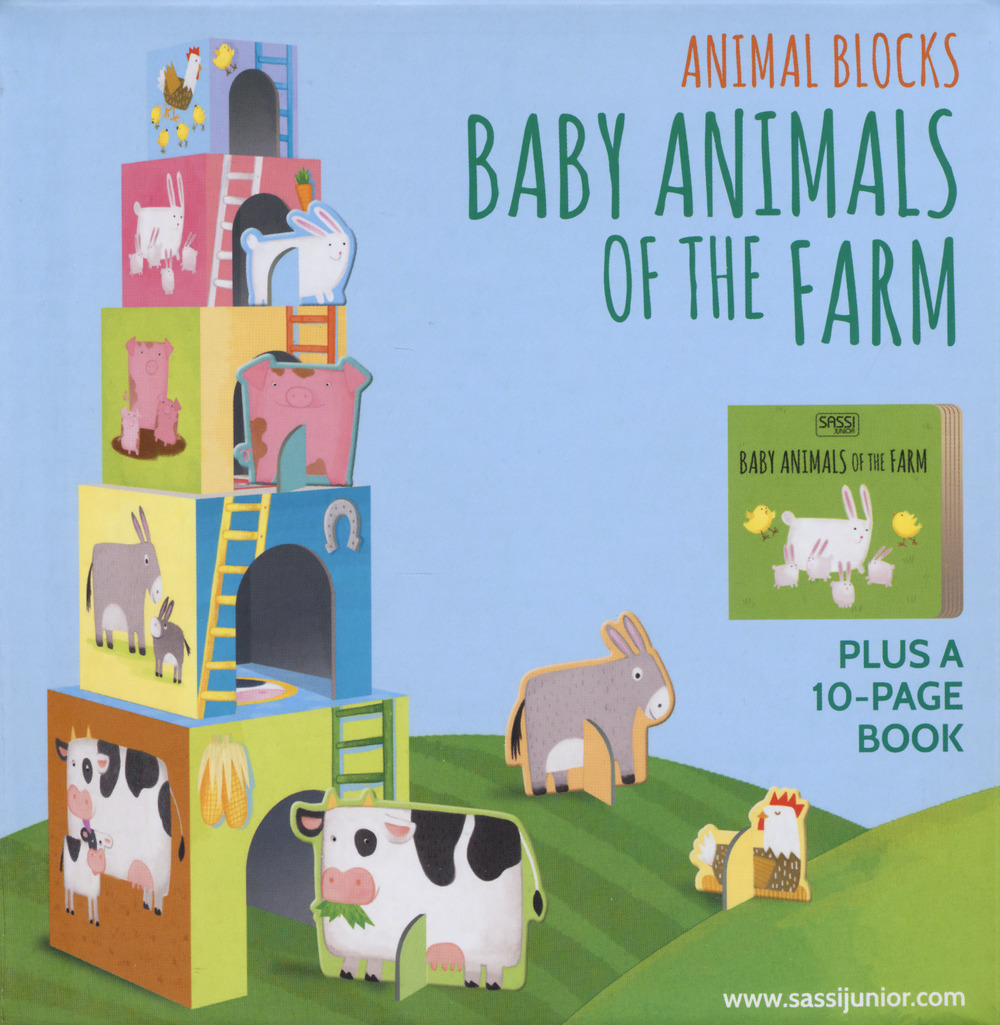 Baby animals of the farm. Animal blocks