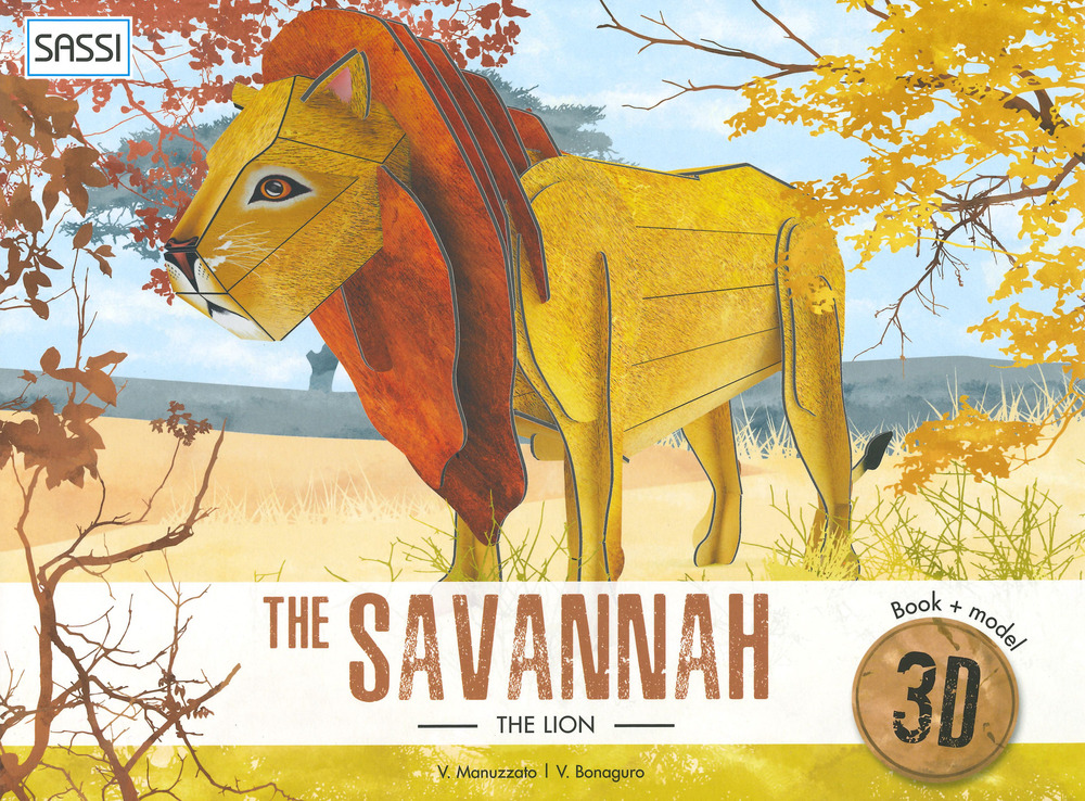 The savannah. The lion 3D
