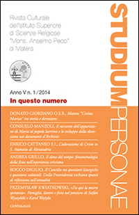 Studium personae. Rivista culturale dell'Istituto superiore di scienze religiose Mons. A. Pecci di Matera. Vol. 1