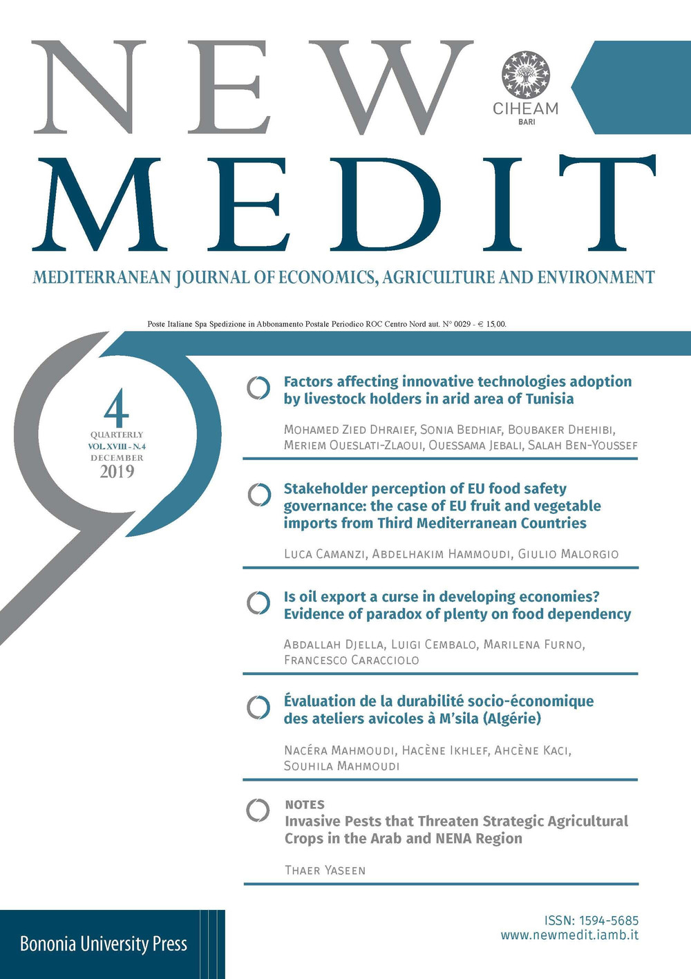 New Medit. Vol. 4