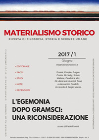 Materialismo storico. Rivista di filosofia, storia e scienze umane. Vol. 1: L' egemonia dopo Gramsci: una riconsiderazione