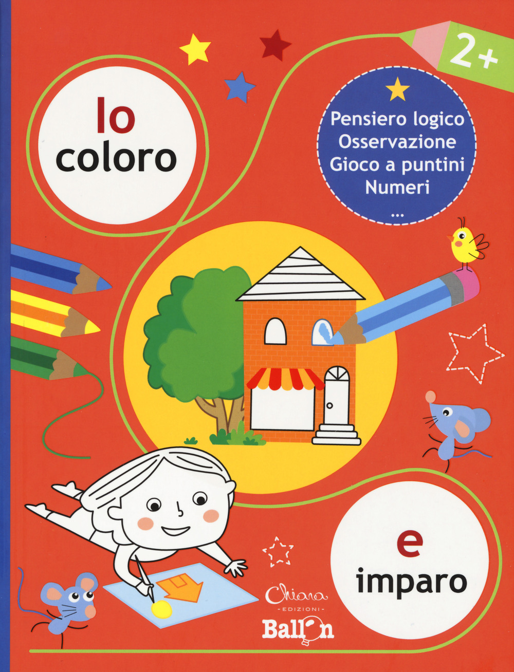 Io coloro e imparo 2+. Pensiero logico. Osservazione. Gioco a puntini. Numeri