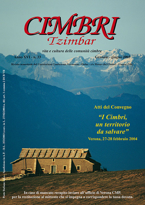 Cimbri-Tzimbar. Vita e culture delle comunità cimbre. Vol. 33