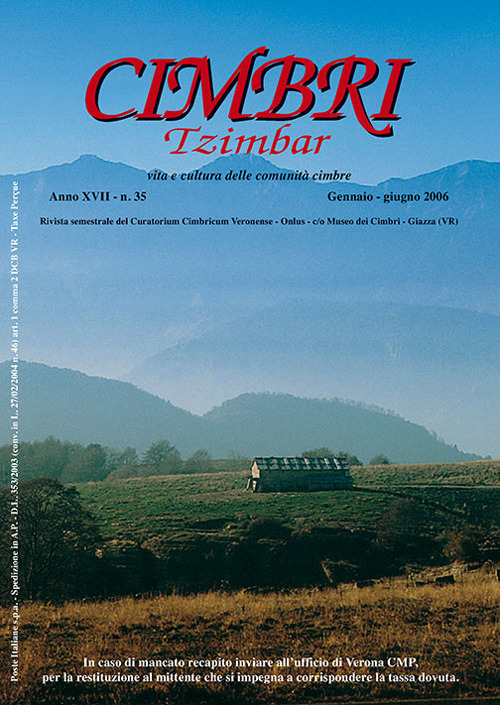 Cimbri-Tzimbar. Vita e culture delle comunità cimbre. Vol. 35
