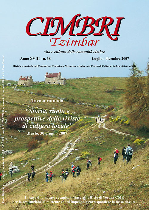 Cimbri-Tzimbar. Vita e culture delle comunità cimbre. Vol. 38