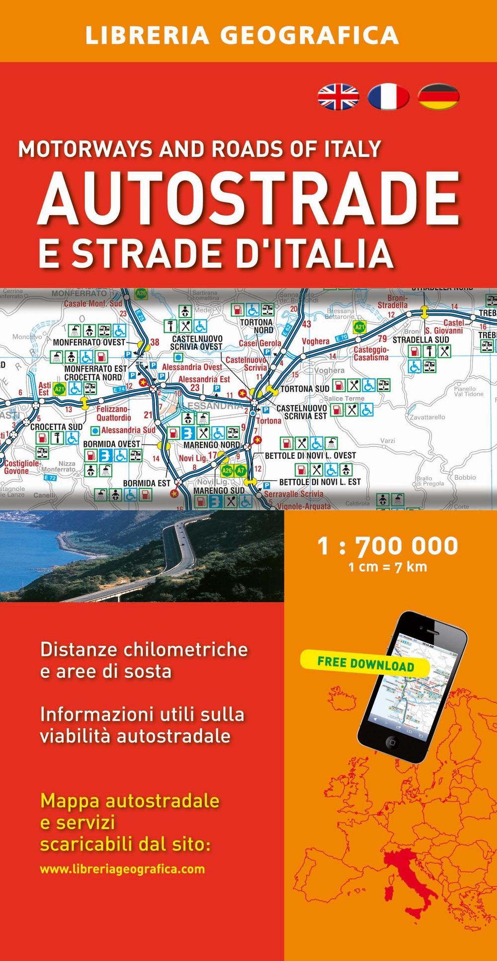 Autostrade e strade d'Italia 1:700.000