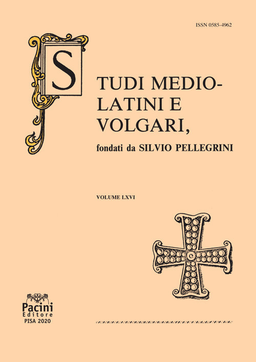 Studi mediolatini e volgari. Vol. 66