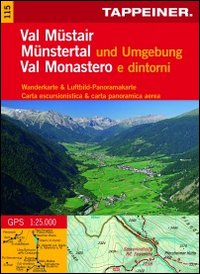 Cartina Val Monastero e dintorni. Carta escursionistica & carta panoramica aerea
