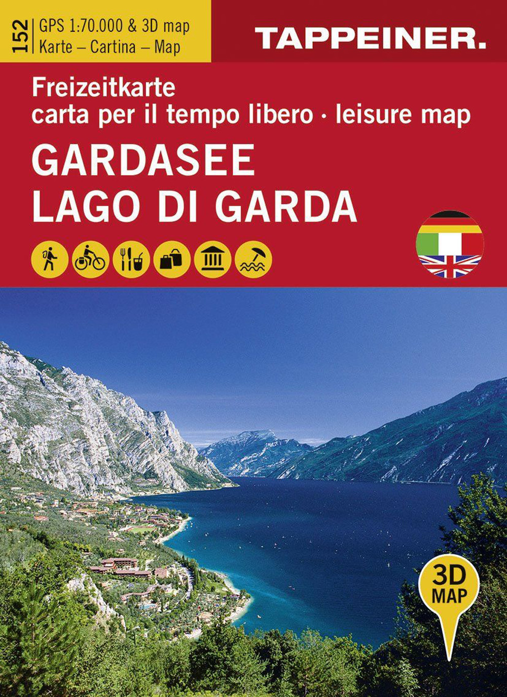Gardasee. Freizeitkarte-Lago di Garda. Carta per il tempo libero-Lake Garda. Leisure map