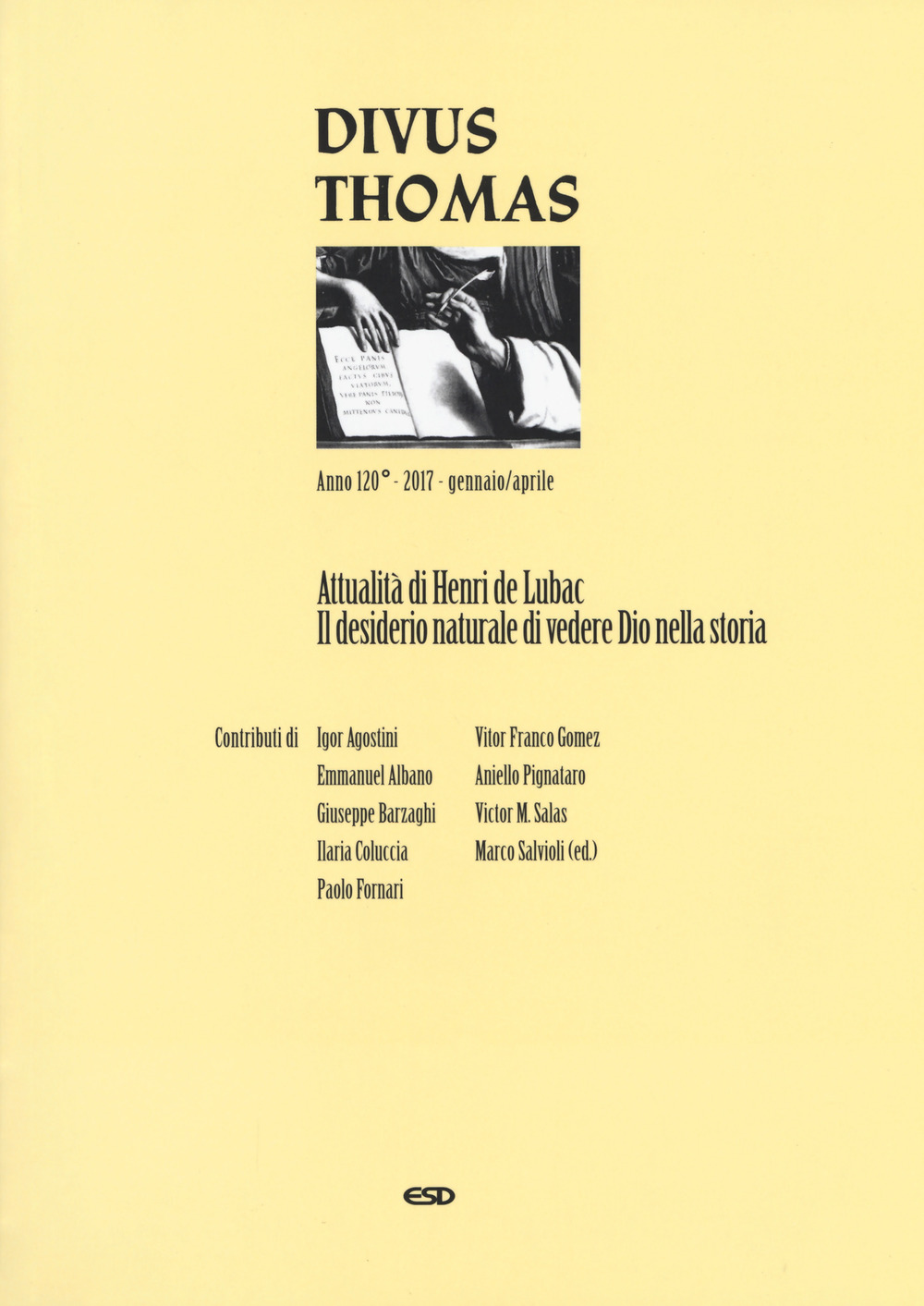 Divus Thomas. Vol. 1: Attualità di Henry de Lubac. Il desiderio naturale di vedere Dio nella storia