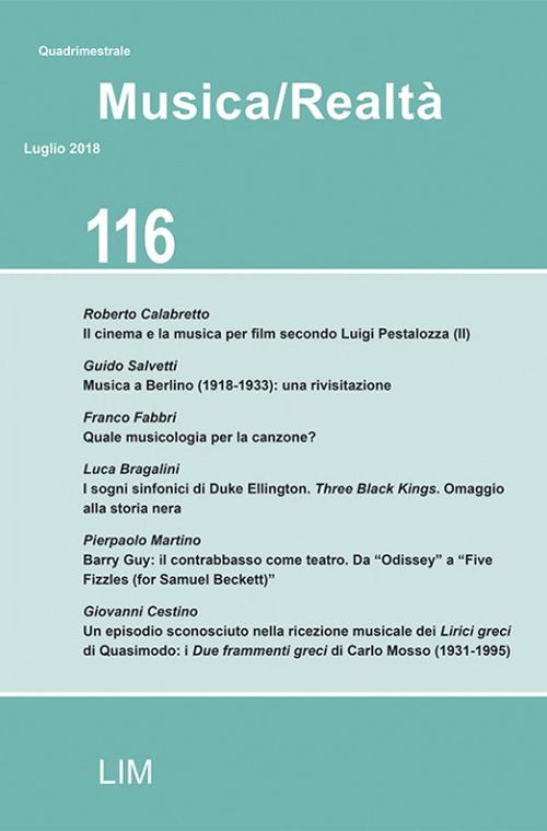 Musica/realtà. Vol. 116: Luglio