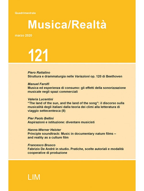 Musica/realtà. Vol. 121