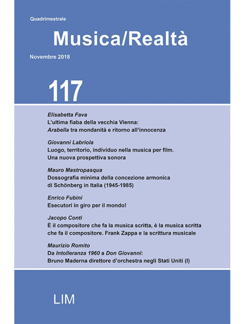 Musica/realtà. Vol. 117: Novembre