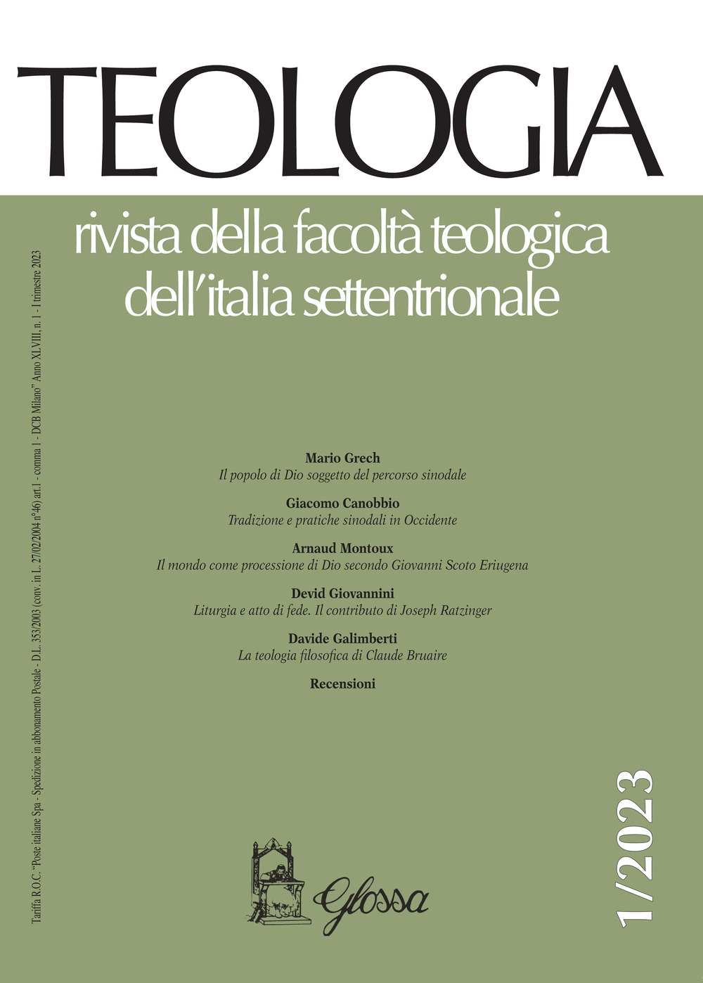 Teologia. Rivista della facoltà teologica dell'Italia settentrionale. Vol. 1