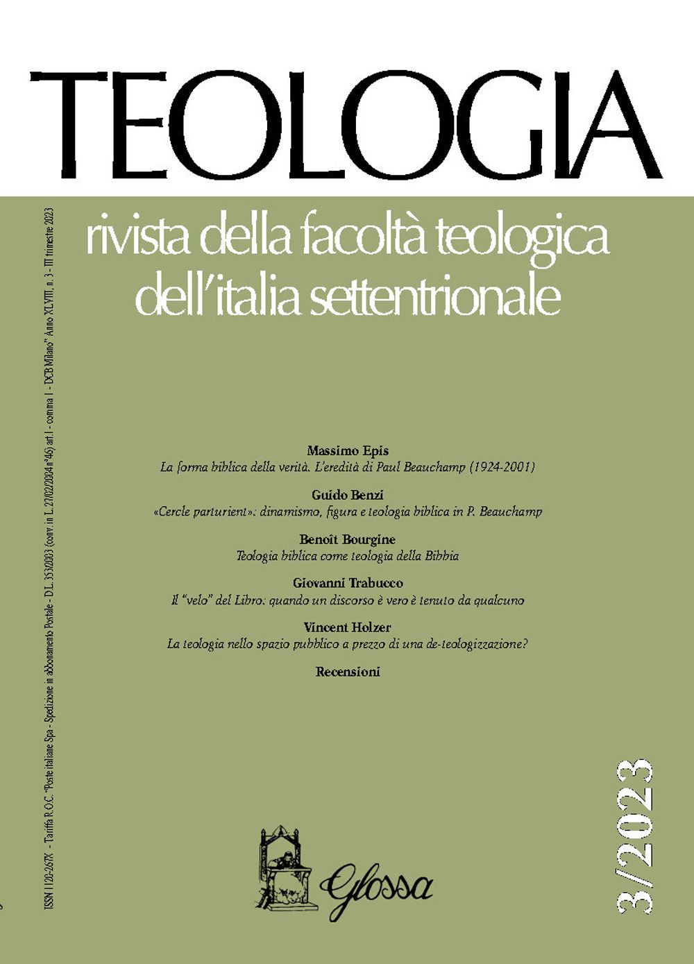 Teologia. Rivista della facoltà teologica dell'Italia settentrionale. Vol. 3